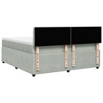 vidaXL Sommier à lattes de lit et matelas Gris clair 180x200cm Velours
