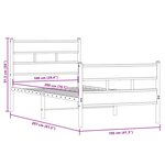 vidaXL Cadre de lit en métal sans matelas chêne sonoma 100x200 cm