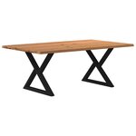 vidaXL Table à manger et bord naturel bois massif chêne