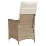 vidaXL Chaise inclinable de jardin avec coussins beige résine tressée