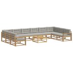 vidaXL Ensemble de canapés d'extérieur 11 Pièces Blanc et gris clair