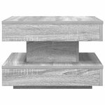 vidaXL Table basse rotative à 360 degrés sonoma gris 50x50x34 5 cm