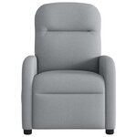 vidaXL Fauteuil inclinable électrique Gris clair Tissu