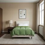 vidaXL Duvet complet toute l'année Vert 135 x 200 cm Microfibre