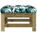 vidaXL Repose-pieds de jardin et coussins lot de 2 bois pin imprégné