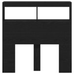 vidaXL Armoire tête de lit avec LED chêne noir 100x17x102 cm