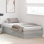 Cadre de lit de rangement vidaXL Gris Sonoma 90x190 cm