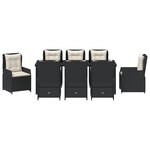 vidaXL Ensemble de salle à manger de jardin 9 pièces en poly rotin noir