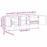 vidaXL Meuble TV Chêne noir 150 x 30 x 50 cm Bois d'ingénierie