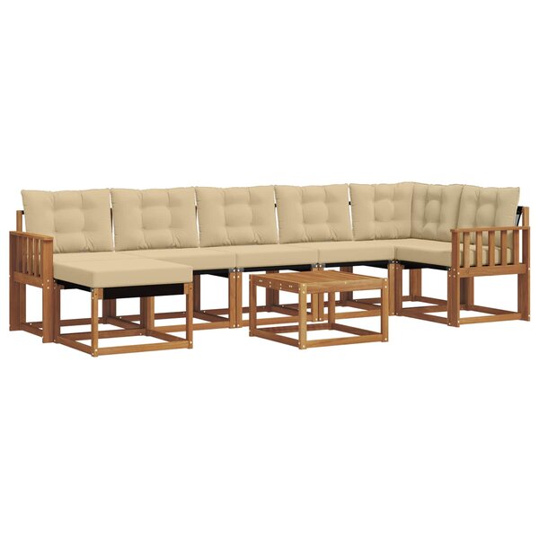vidaXL Ensemble de canapés d'extérieur 8 pc Naturel et Beige