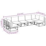 vidaXL Ensemble de canapé de jardin 7 pc Noir Aluminium