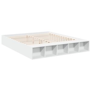 vidaXL Cadre de lit blanc 200x200 cm bois d'ingénierie