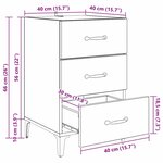 vidaXL Cabinet de chevet Chêne noir 40 x 40 x 66 cm Bois d'ingénierie