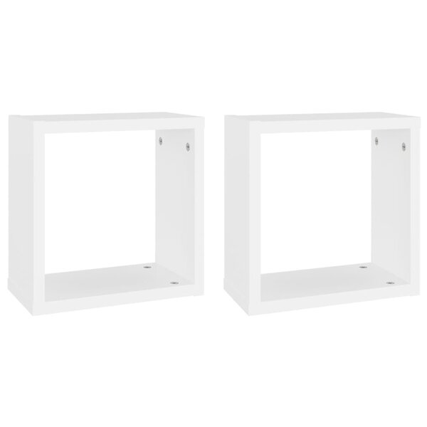 vidaXL Étagères cube murales 2 Pièces Blanc 30x15x30 cm