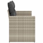 vidaXL Canapé de jardin 2 places et coussins gris clair résine tressée