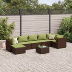vidaXL Salon de jardin avec coussins 8 Pièces marron résine tressée