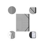 Trieur Agrafé Avec Élastiques Intérieur Noir 7 Compartiments - A4 - Gris - X 10 - Exacompta
