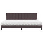 vidaXL Lit avec matelas marron foncé 200x200 cm tissu