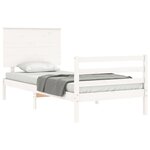 vidaXL Cadre de lit sans matelas blanc 100x200 cm bois massif