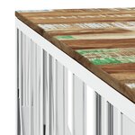 vidaXL Table basse argenté acier inoxydable/bois massif récupération