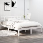 vidaXL Cadre de lit Blanc Bois massif 140x200 cm