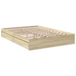 vidaXL Cadre de lit avec tiroirs sans matelas chêne sonoma 160x200 cm