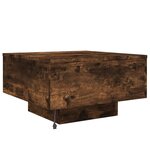 vidaXL Table basse avec lumières LED chêne fumé 55x55x31 cm