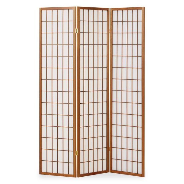 Paravent bois 3 pans Shoji marron pliable