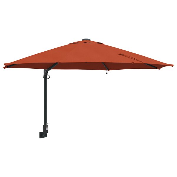 vidaXL Parasol mural avec LEDs Terre cuite 248 cm