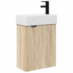 vidaXL Meuble de salle de bain avec robinet Chêne Sonoma