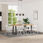 vidaXL Chaise pliante 8 Pièces Blanc 48 x 43 5 x 81 cm Simili cuir
