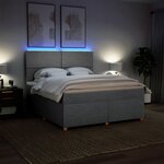vidaXL Sommier à lattes de lit avec matelas Gris clair 180x200cm Tissu