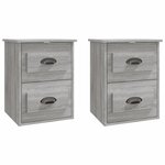 vidaXL Tables de chevet murales 2 Pièces sonoma gris 41 5x36x53 cm