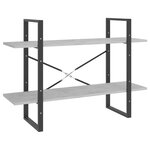 vidaXL Bibliothèque à 2 niveaux gris béton 100x30x70cm bois ingénierie