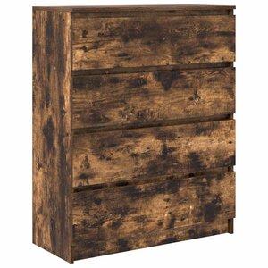 vidaXL Buffet chêne fumé 80x35x99 cm bois d'ingénierie