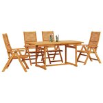 vidaXL Ensemble de salle à manger pour jardin 5 Pièces Marron