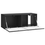 vidaXL Meuble TV mural Noir 78 5 x 31 x 30 cm Bois d'ingénierie
