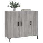 vidaXL Buffet sonoma gris 90x34x80 cm bois d'ingénierie