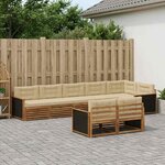 vidaXL Ensemble de canapés d'extérieur 8 pc Naturel et Beige