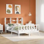 vidaXL Lit bibliothèque sans matelas blanc 120x200 cm bois pin massif