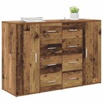 vidaXL Buffets avec tiroir Corona 2 Pièces Bois Ancien 59 x 39 x 80 cm