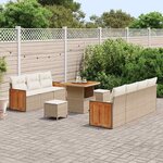 vidaXL Ensemble de canapé de jardin 13 Pièces Beige et crème polyrotin