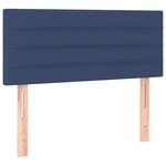 vidaXL Sommier à lattes de lit avec matelas Bleu 90x200 cm Tissu