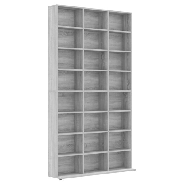 vidaXL Armoire à CD Sonoma gris 102x23x177 5 cm Bois d'ingénierie