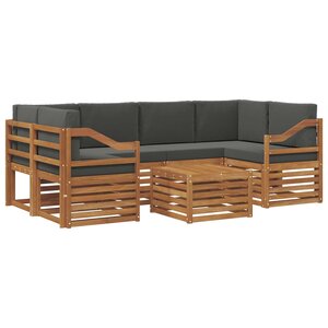 vidaXL Ensemble de canapés d'extérieur 7 pc Naturel et Anthracite