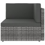 vidaXL Salon de jardin 10 Pièces avec coussins Gris Résine tressée