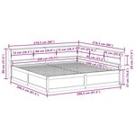 vidaXL Lit bibliothèque sans matelas blanc 200x200 cm bois pin massif