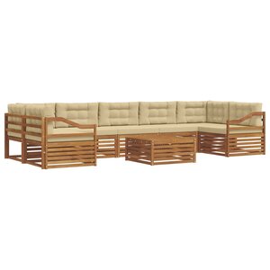 vidaXL Ensemble de canapés d'extérieur 8 pc Naturel et Beige