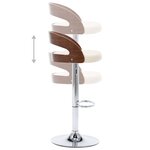 vidaXL Tabourets de bar lot de 2 crème similicuir et bois courbé