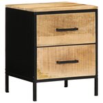 vidaXL Cabinet de chevet 40x35x50 cm Bois massif Mangue brut